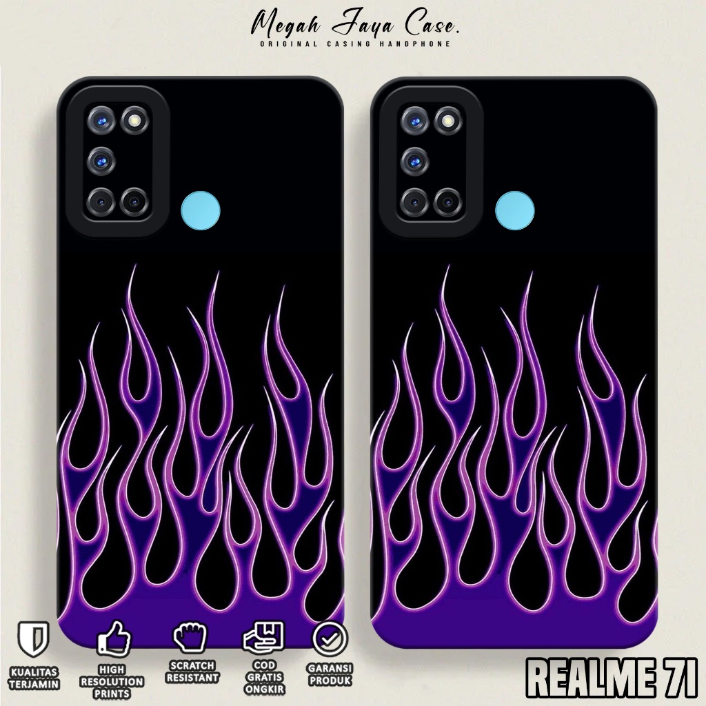 Case REALME 7i - Casing REALME 7i Motif FIRE - Softcase Hp REALME 7i - Kondom Hp - Pelindung Hp - So