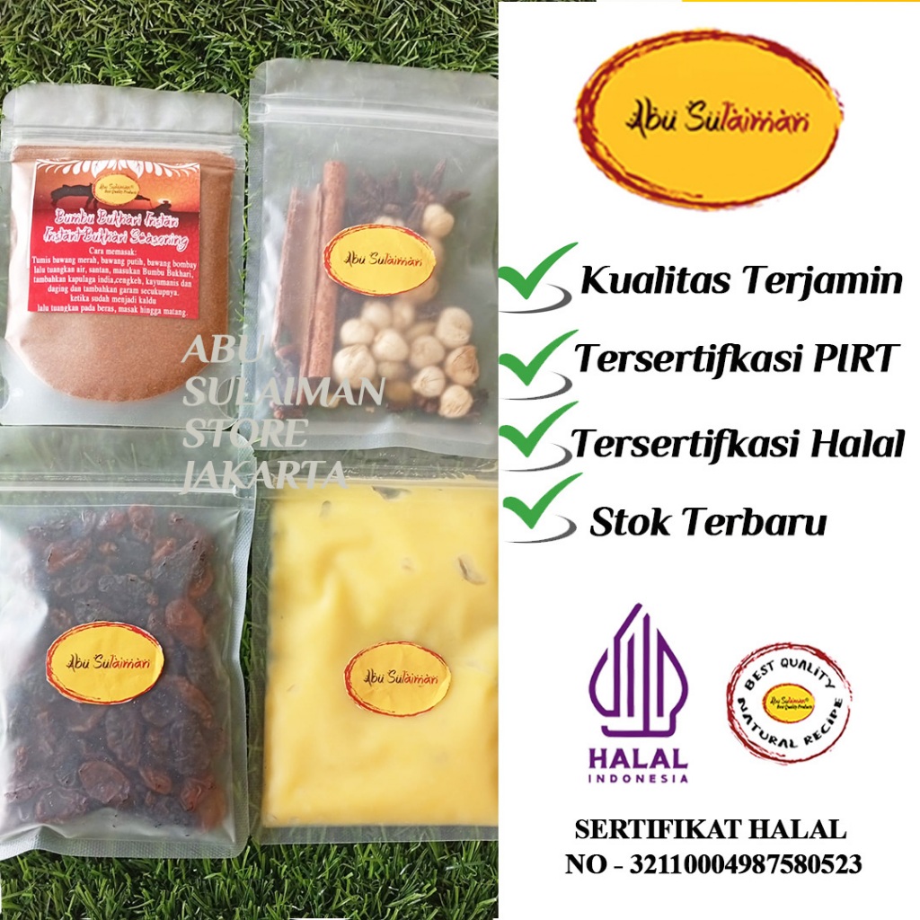 

PAKET LEBIH HEMAT BUKHARI INSTANT/ EKSTRA REMPAH KISMIS DAN MINYAK SAMIN UNTUK 1 KG BERAS