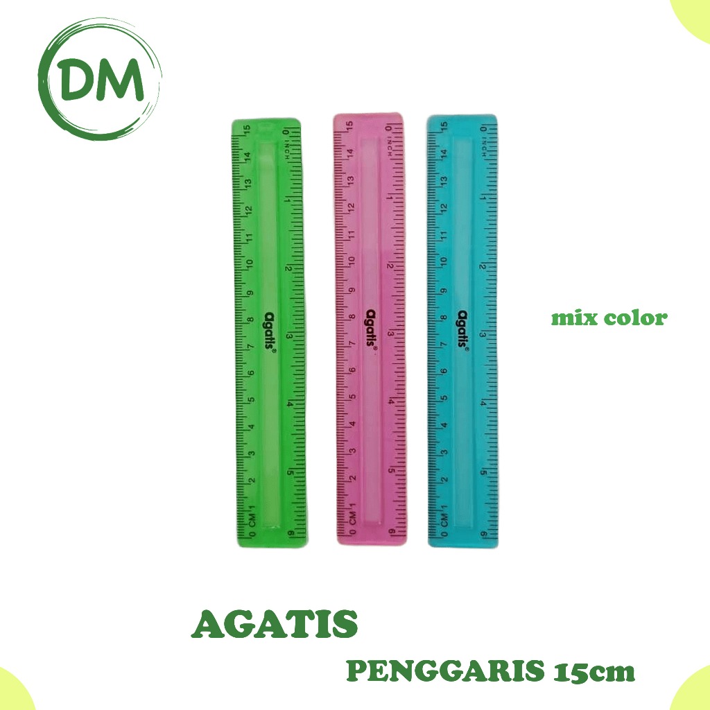 

DM AGATIS RULER 15CM PLASTIC MIX COLOR/TRANSPARANT ORIGINAL