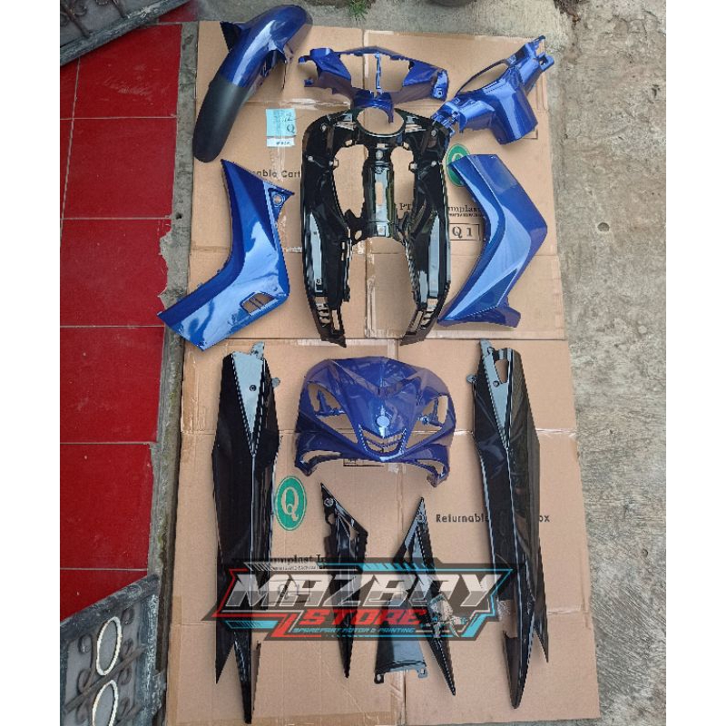 FULL SET BODY HALUS YAMAHA JUPITER MX OLD WARNA BIRU POLOS - full set body halus jupiter mx old biru