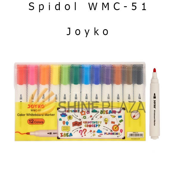 

KF7 Spidol Whiteboard 12 Warna Joyko WMC51 Spidol Whiteboard Joyko