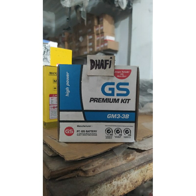 Aki Original GS Astra GM3.3B Rx King Satria 2T Ninja R NINJA SS 12 VOLT YB3-LB YUASA ORI
