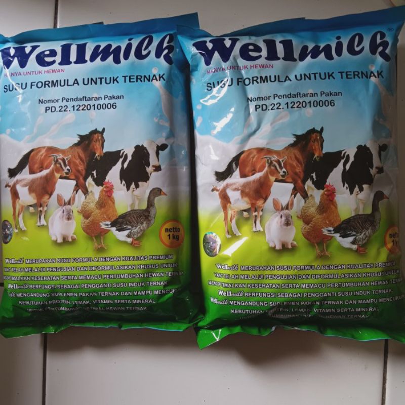 Susu Formula Untuk Ternak Wellmilk/ Susu Hewan Ternak Wellmilk/ WELLMILK Susu 1kg/ Susu Wellmilk 1kg