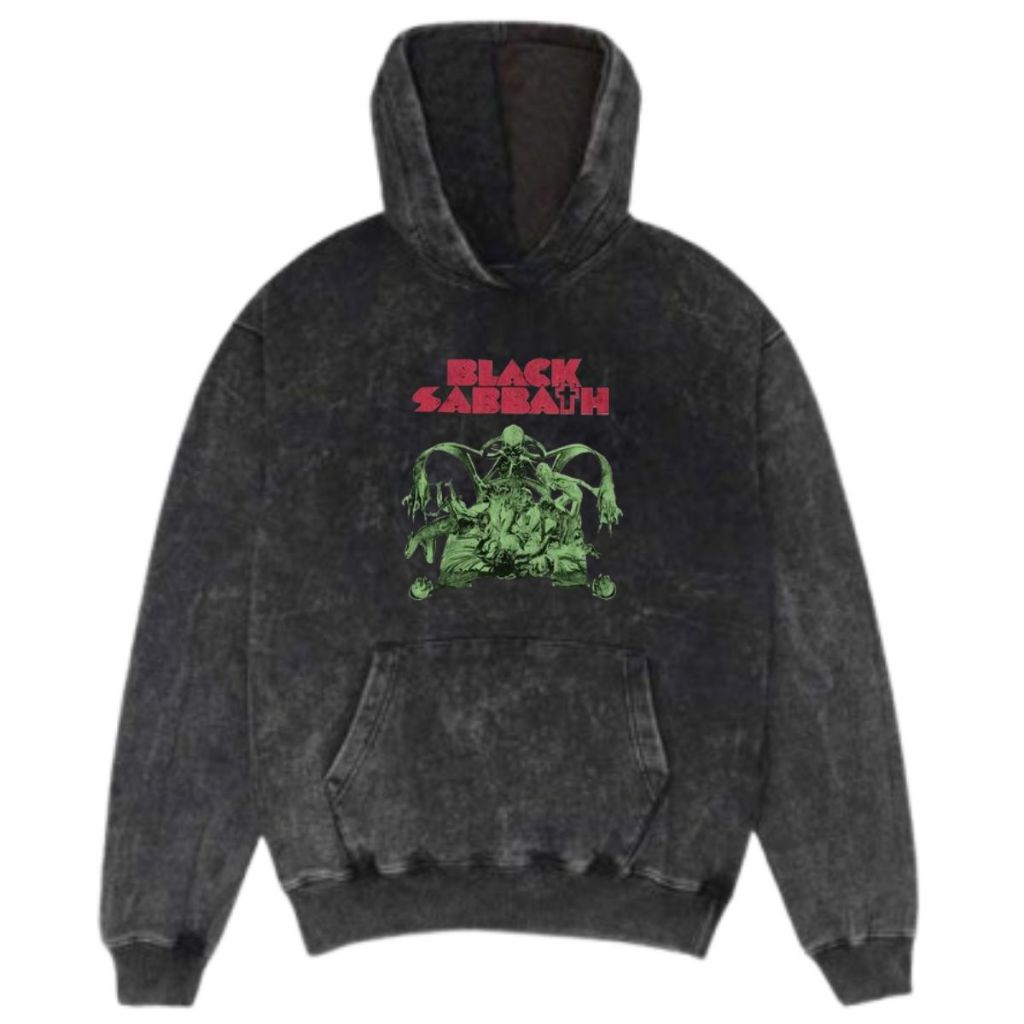 Sweater Hoodie Washing Black Sandwash black sabbath- Hoodie Washed Unisex
