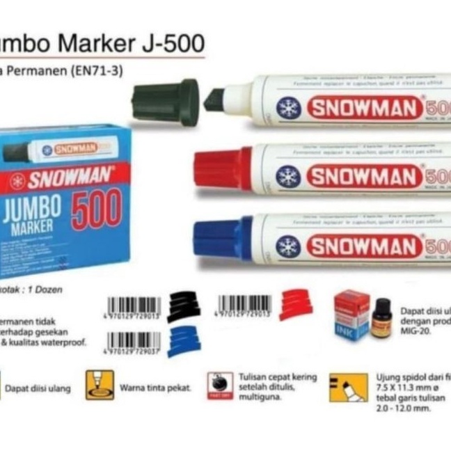 

KF7 Spidol Permanent Jumbo Snowman Jumbo Marker