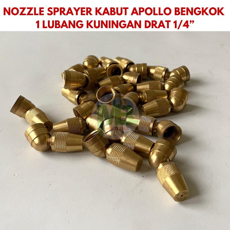 NOZZLE BENGKOK Sprayer Drat 1/4 INCH 1/4” Kabut Embun Halus 1 Lubang Apollo Bengkok / Spuyer Kuninga