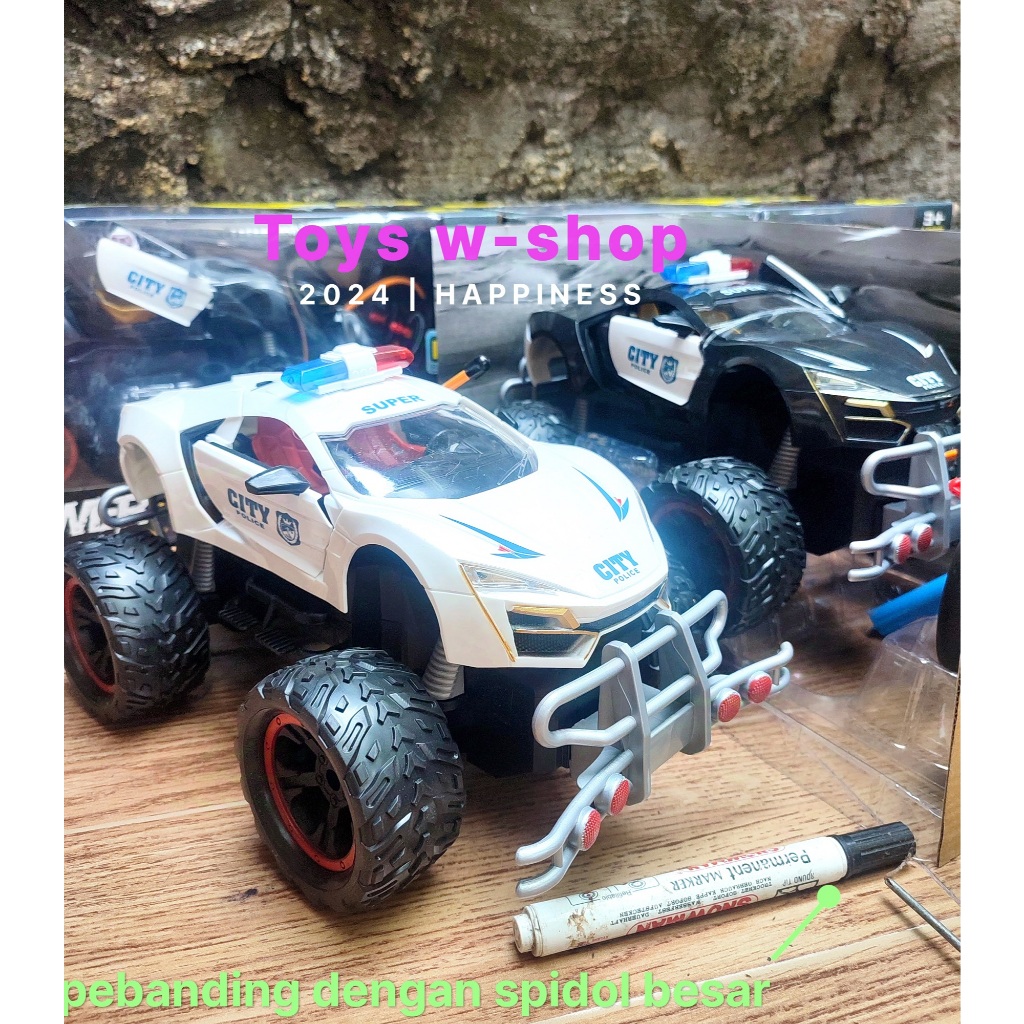RC toys POlice cars big foot rc cars mainan mobil remote control mobil polisi off road model tesla r