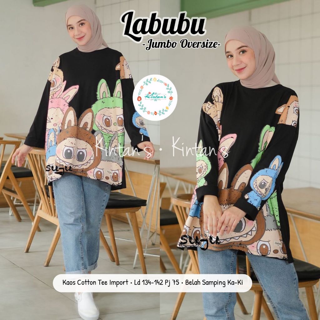 KAOS IMPORT WANITA LENGAN PANJANG JUMBO TERBARU / PAKAIAN WANITA BAJU ATASAN TSHIRT JUMBO LENGAN PAN