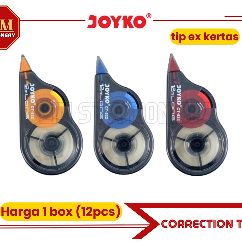 

HJ6 JOYKO TIPE X KES TIPE X ROLL 12PCS CORRECTION TAPE CT522