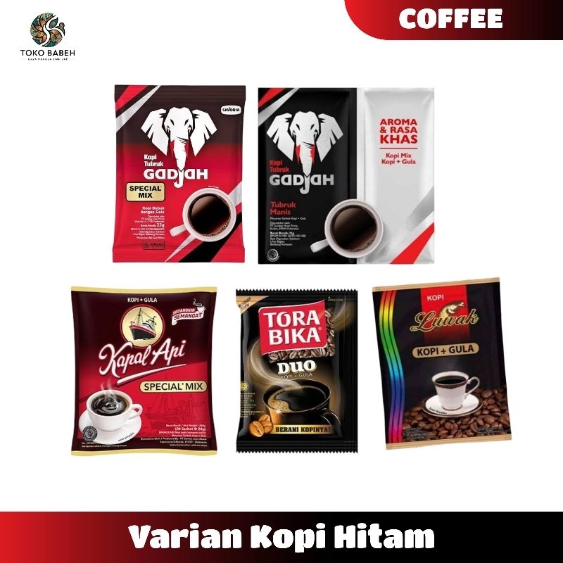 

Kopi Hitam Kopi Gadjah Gula Terpisah Spesial Mix Kapal Api Torabika Duo Luwak Hitam 10 Sachet/Rcg