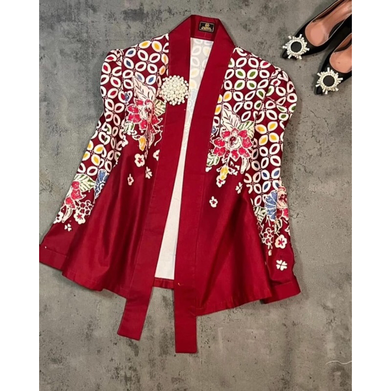 TENUN_GAYA batik wanita modern Blazer batik wanita atasan batik batik clasik fashion wanita