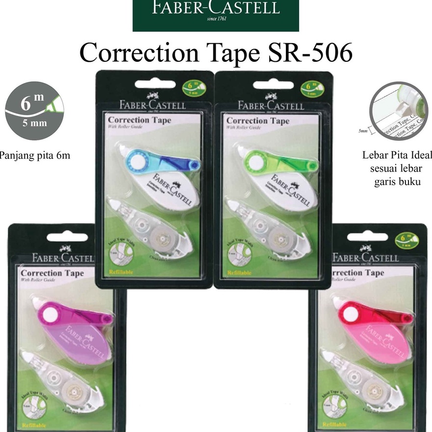 

Terkini Correction Tape Faber Castell SR 56 Bonus Refill 1 Pcs Bisa di Isi Ulang