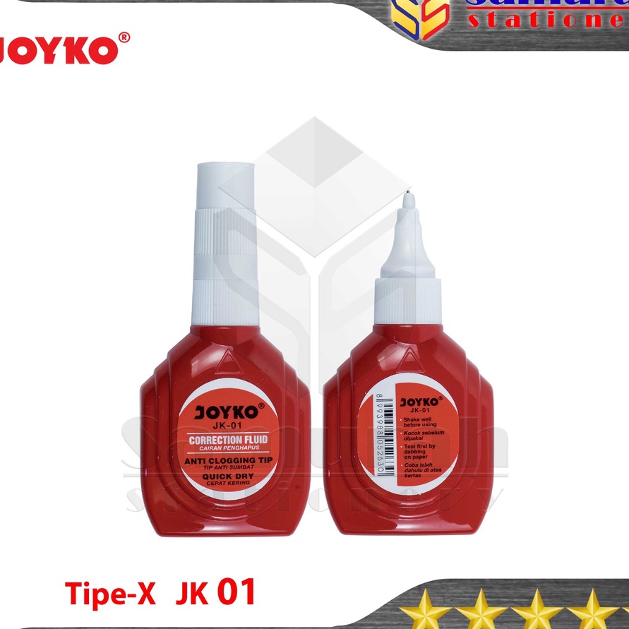 

Ekstra Correction Pen Joyko JK1 Merah Per Lusin TipEx Cair JK 1 Tipe X Fluid Pendek Per 12 Pcs