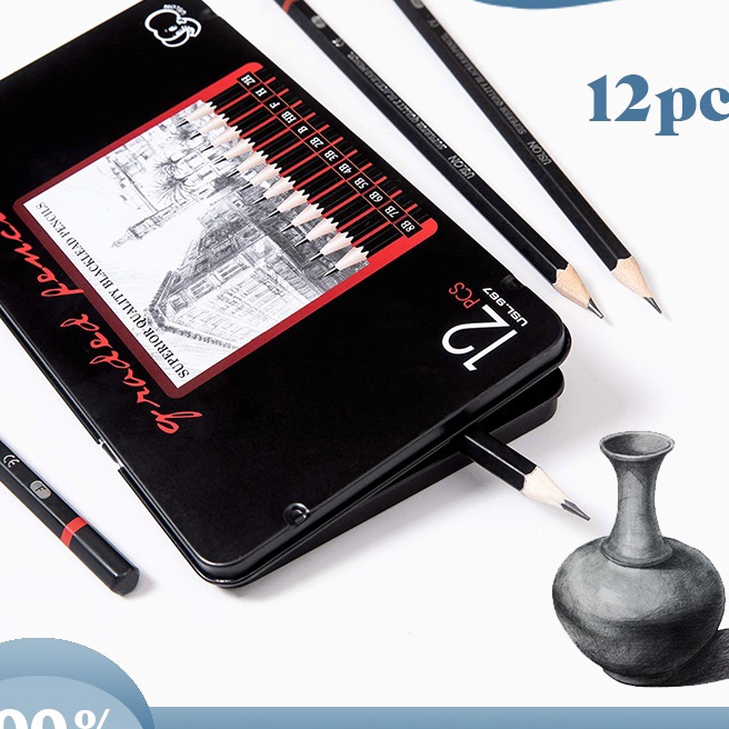 

Terlaris 12 Pcs Pensil Gambar Sketsa Set Drawing Pencil Set Charcoal Pencils Set Sketch Pencil Set