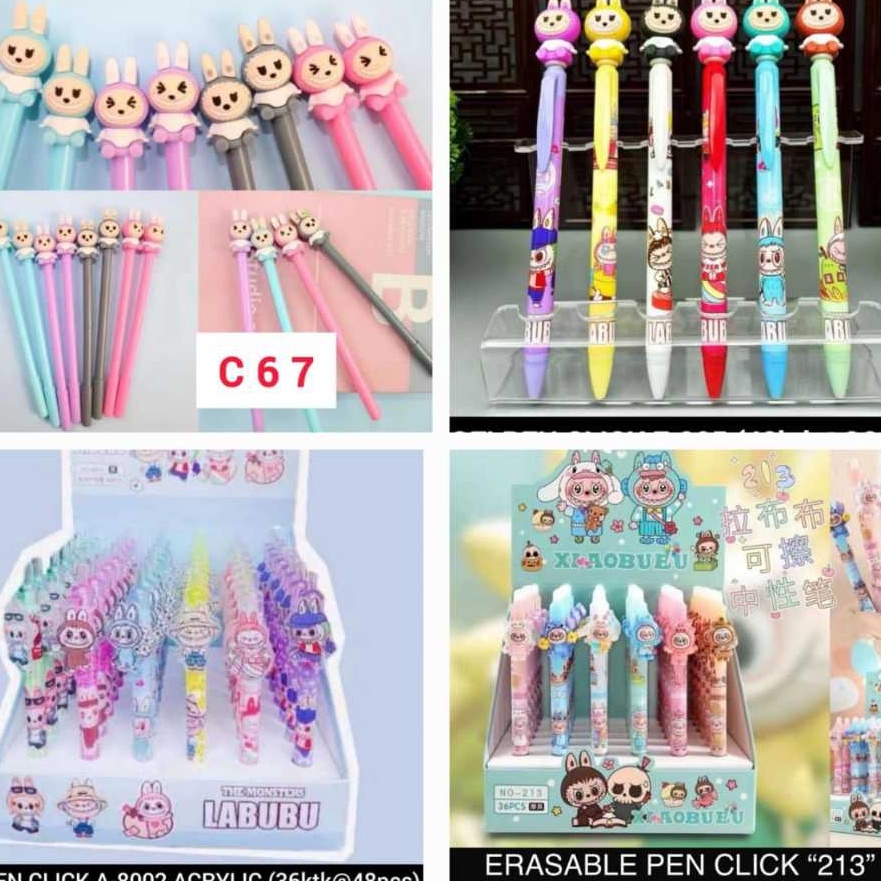 

KI3 1 Lusin 12 Pcs Bolpen Pulpen Pena Click Klik Pencet Hapus Labubu C67 139 5 82 213