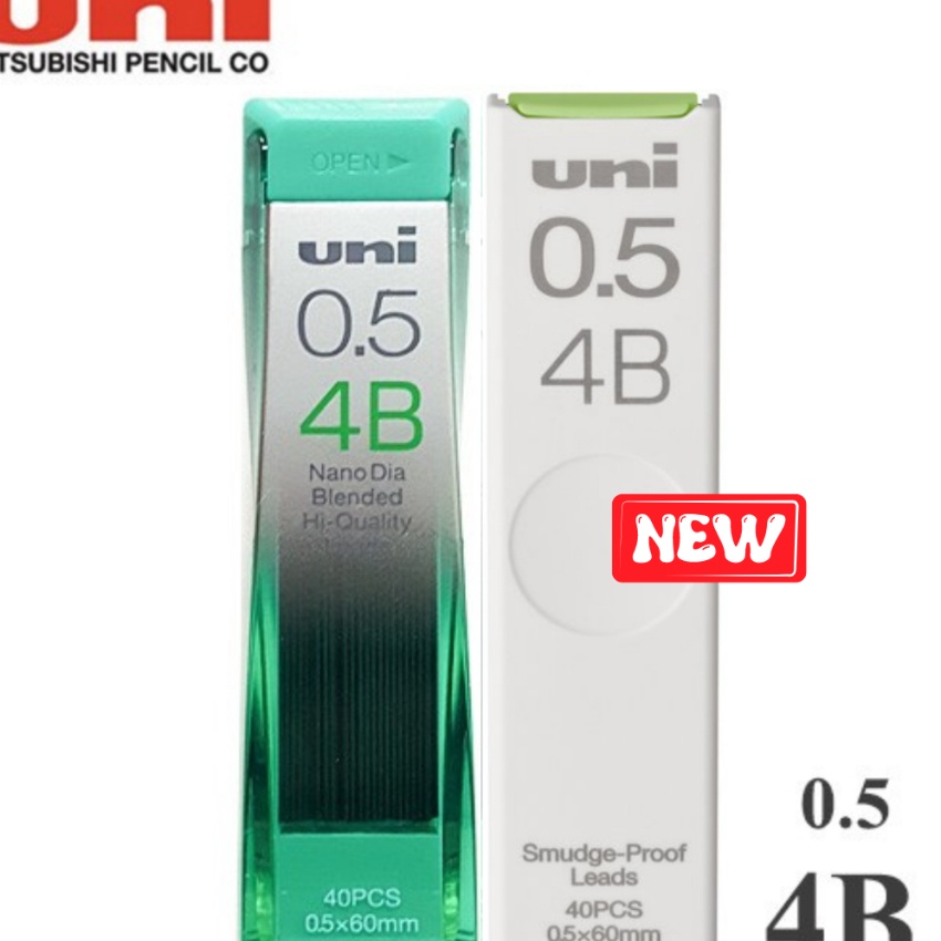 Extra Uni Nano Dia Pencil Lead 5 mm 4B  Isi Pensil Mekanik 4B  5 mm