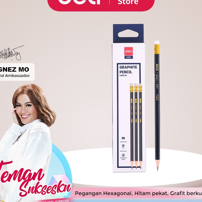 

Terjangkau Deli Graphite Pensil hitam pekat dengan penghapus bebas PVC tidak be EU22