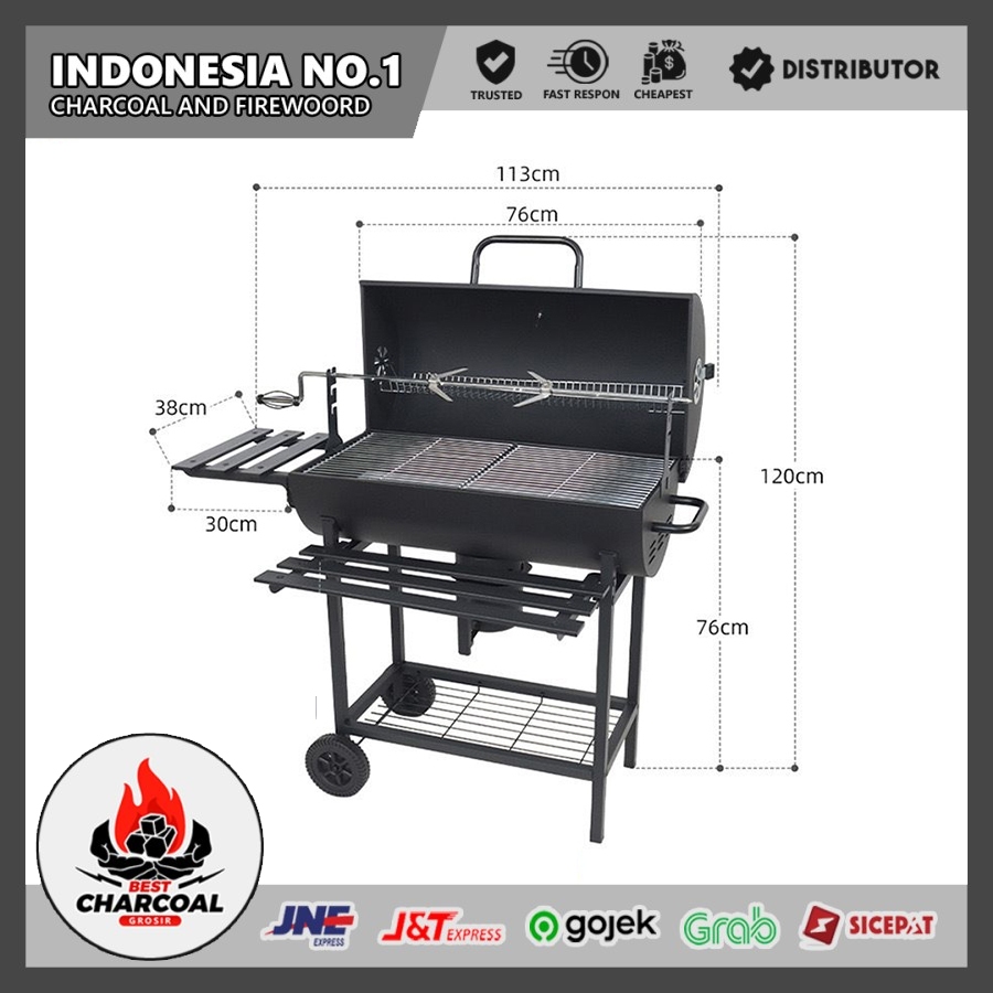 Panggangan Putar Ayam untuk Pesta BBQ Grill Alat Panggang Kualitas Premium