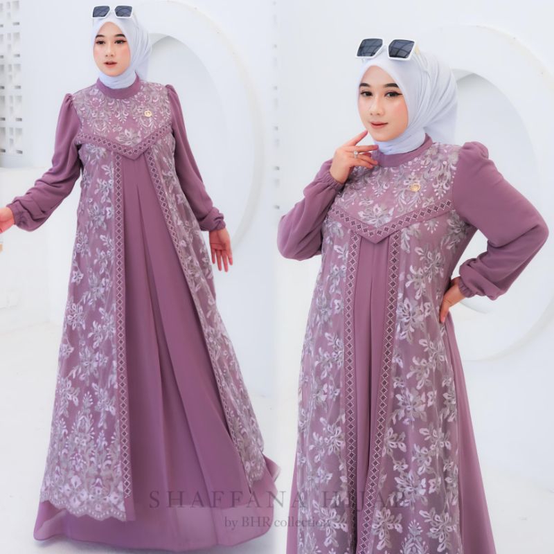 gamis lebaran mewah terbaru Felicia Syifa  dress kekinian