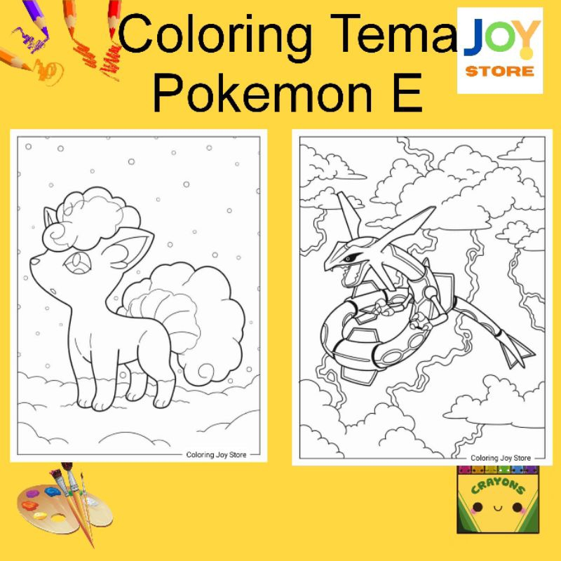 

Kertas Gambar Mewarnai ukuran A4 dan A5 150 gsm - Coloring Paper Tema Pokemon E Toko Joy Store