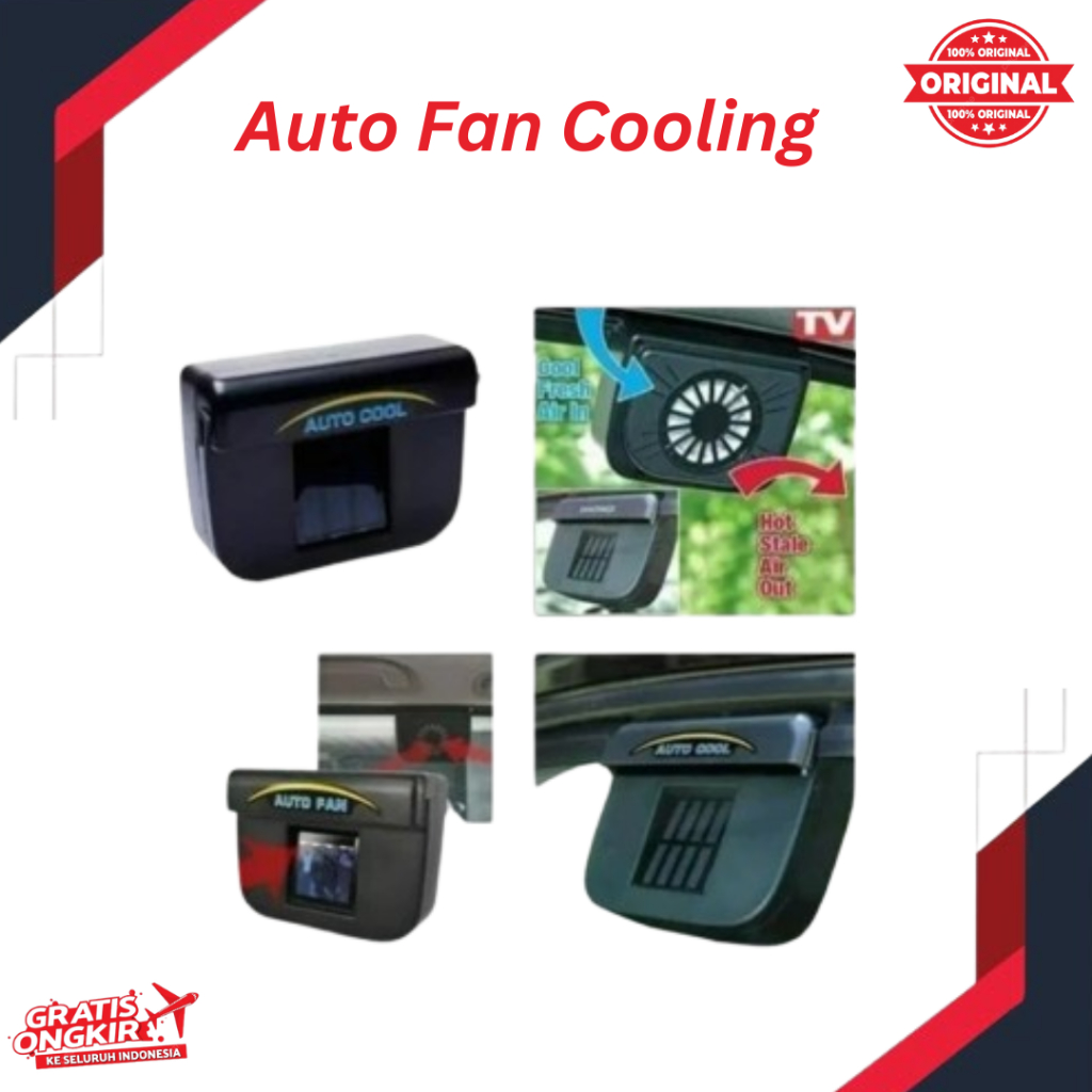 Auto Fan Cooling Zzone Powered Car Solar Autofan Cooling Fan Air / kipas angin mobil