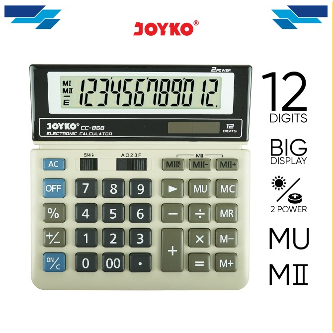 

[1 Pcs] Calculator Electronic 12 Digit Joyko CC-868 / Kalkulator Elektronik 12 Digit Joyko CC-868
