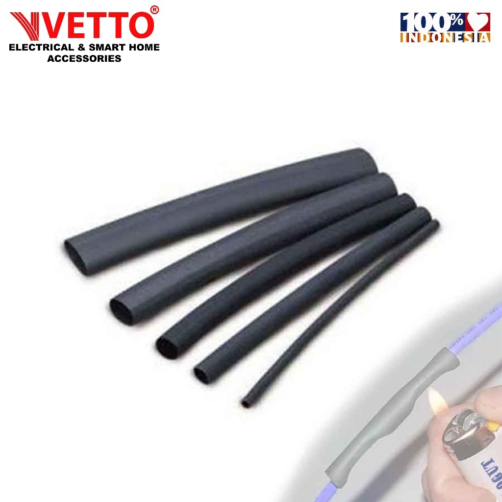 VETTO Heat Shrink Tube / Isolasi Bakar - Panjang 1 Meter