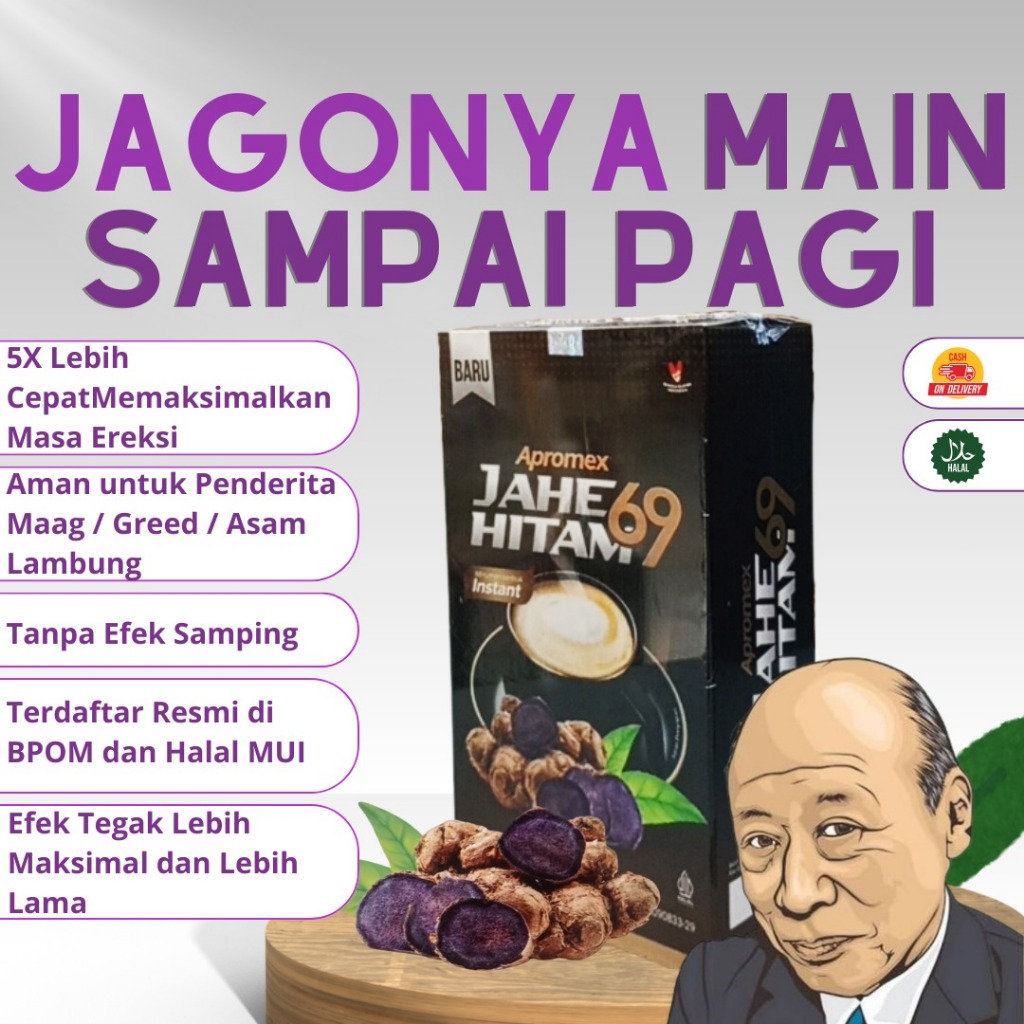 

Apromex69 Jahe Hitam Herbal Pria Dewasa Kuat Tahan Lama Obat Ejakulasi Dini 1 box 5 Sachet