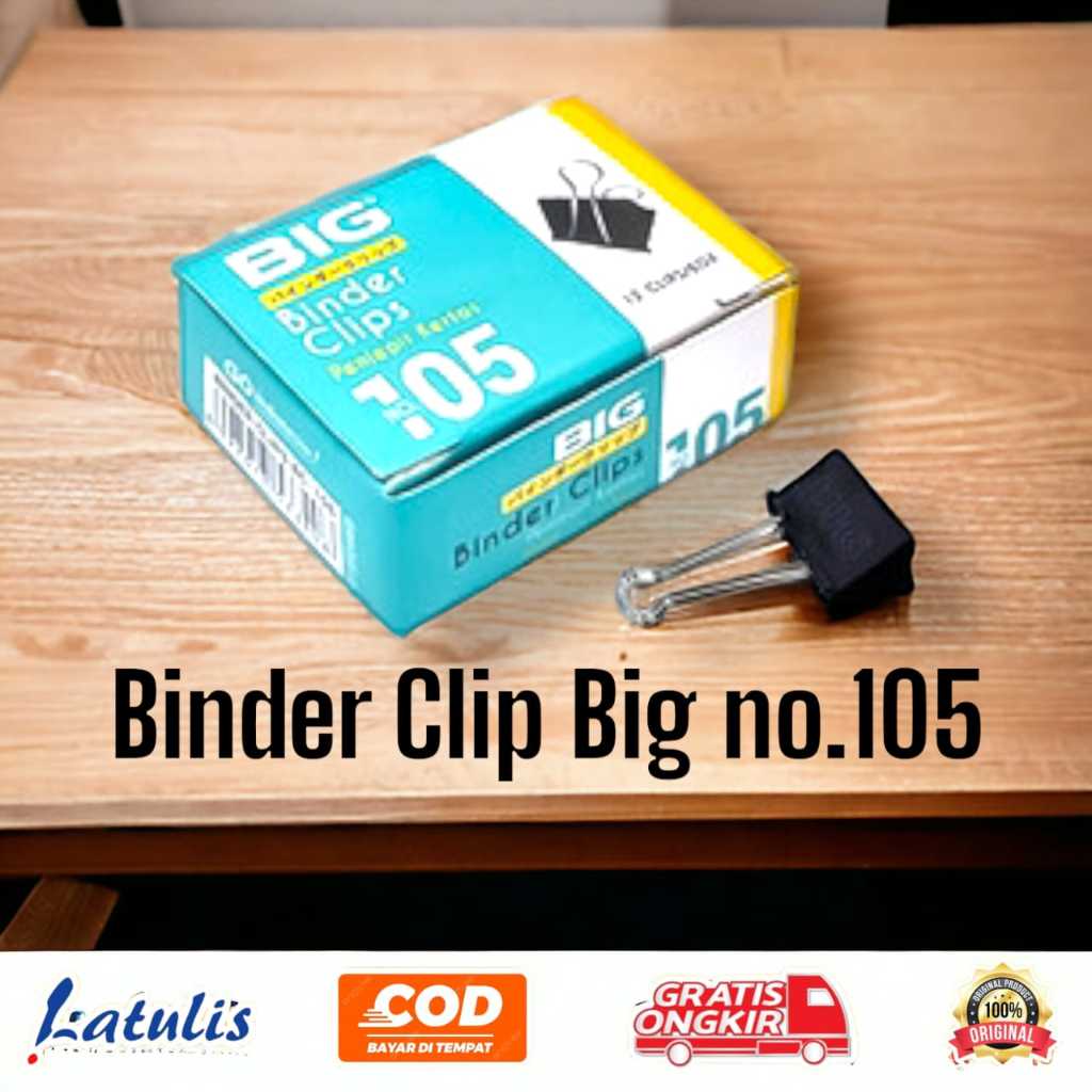 

BINDER CLIP BIG / PAPER CLIP / PENJEPIT KERTAS / No.105 / No.107 / No.111 / No.155 / No.200 / No.260