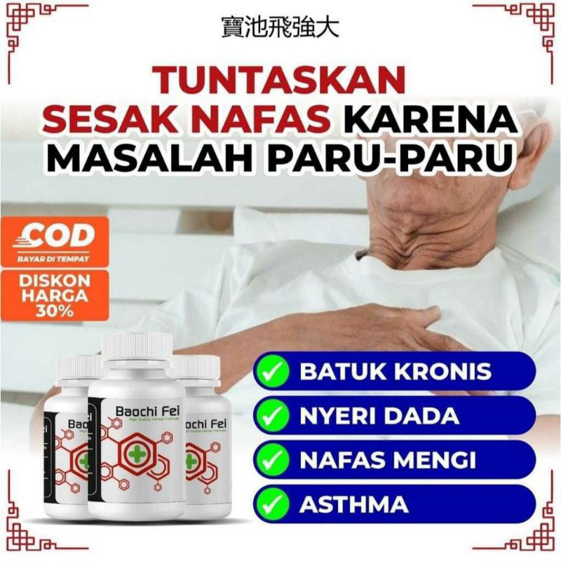 BAOCHI FEI Herbal Cina obat paru batuk asma sesak napas bronkitis ampuh sembuhkan nyeri dada
