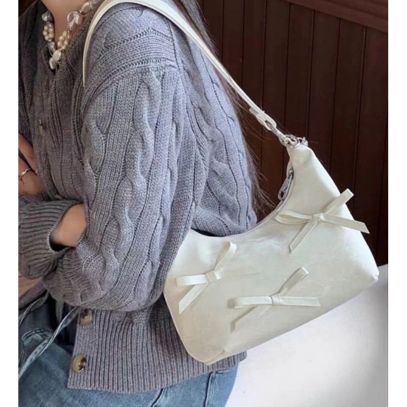 Tas Bahu Kulit Wanita Coquette Shoulder Bag Tas Selempang Cewek Rantai Slingbag Leather JS 8398