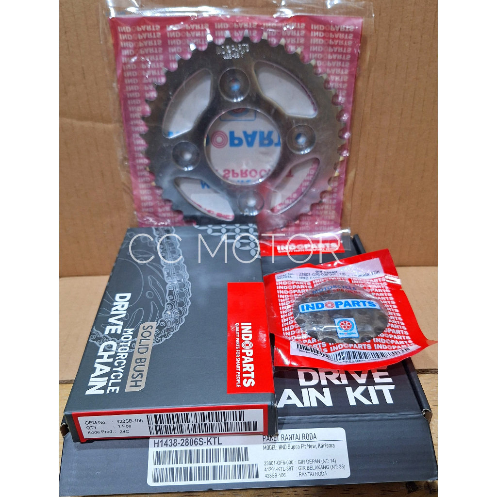 Indoparts Gear Set Supra Fit New 38T / Gir Set Supra Fit New 38T / IP-H148-2806S-KTL