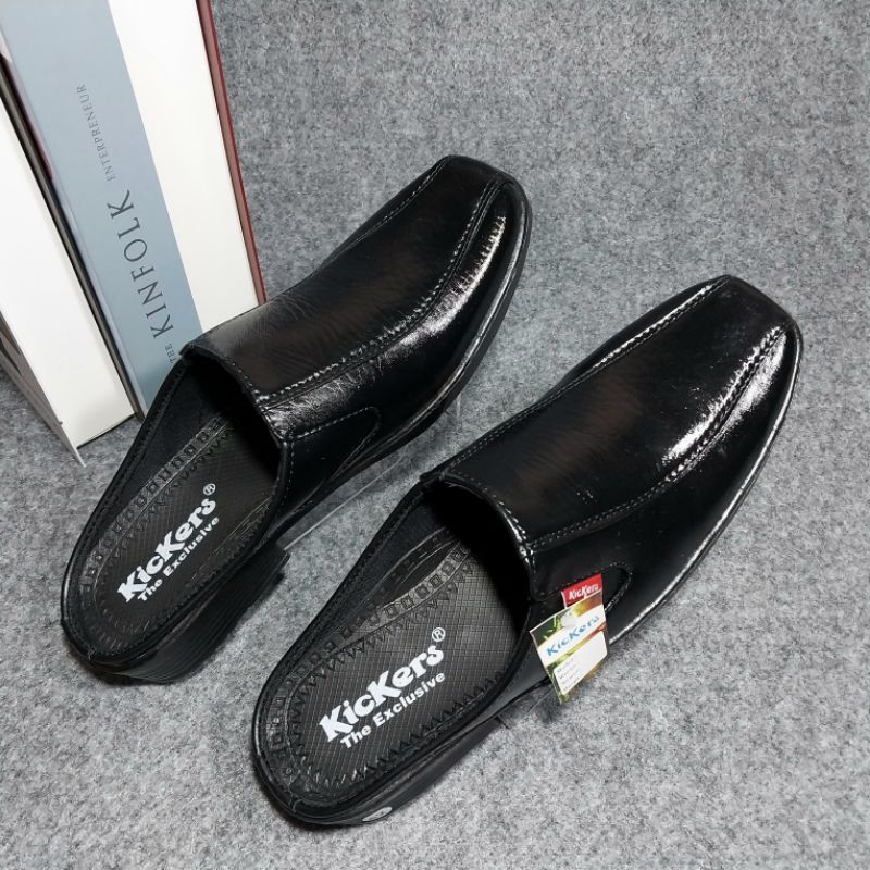 Selop Sepatu Pantopel Casual Slipon Sandal Kulit Pria Asli