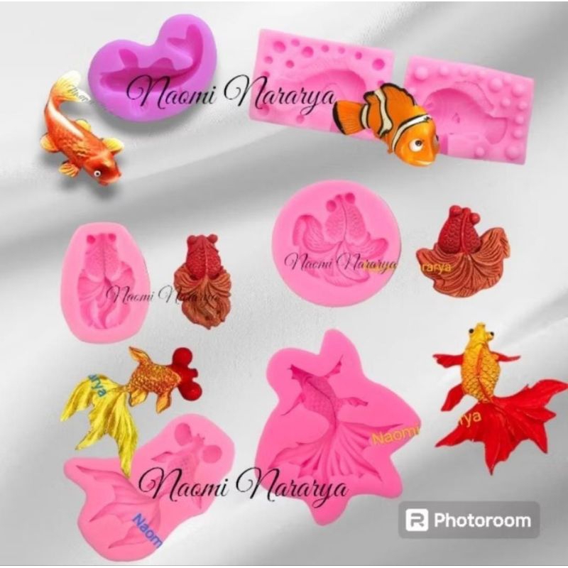 Naomi Cetakan Silikon Puding Fondant Coklat Ikan Koi Nemo