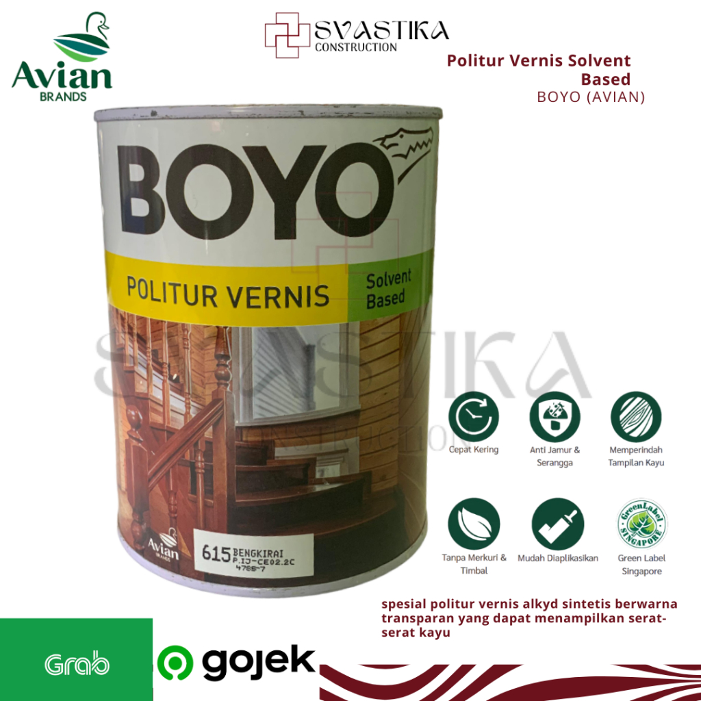 Boyo Avian Politur Vernis Cat Kayu 1 Liter