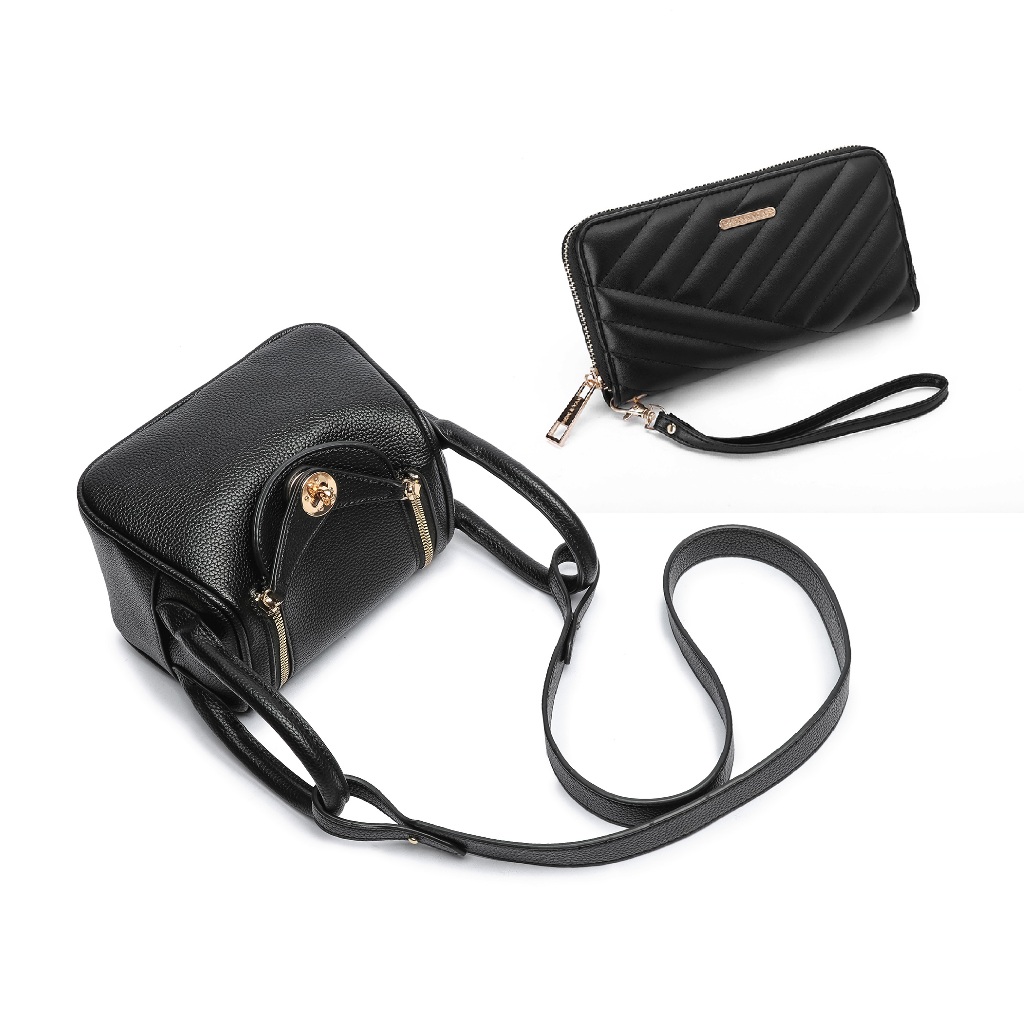 HEMAT HONYAN PLUS TAS WANITA BIEL GIFT SET TAS SELEMPANG WANITA SLINGBAG WANITA GIFT SET 2 IN 1