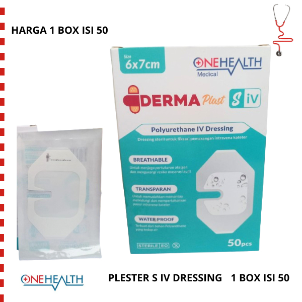 Plester Luka S IV 6x7cm Plaster Dermaplast Fiksasi Infus Onehealth Plesterin Penutup Luka Non Woven 