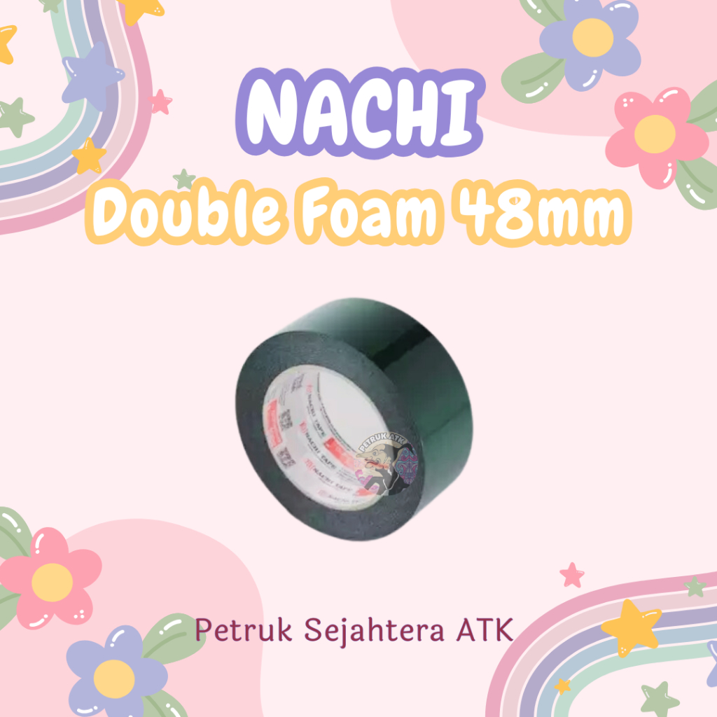 

[ROL] ISOLASI NACHI DOUBLE FOAM 2 INCH / 48 MM X 5 METER DOUBLE SIDE BUSA / TAPE BUSA DUA SISI