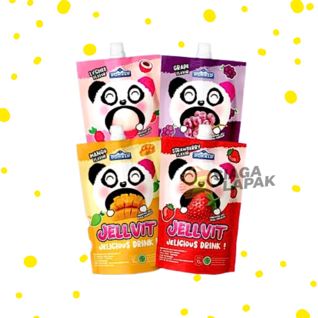 

Donald Jelly Jellvit 70ml 1 POUCH isi 10 Minuman Jeli Aneka Varian Rasa