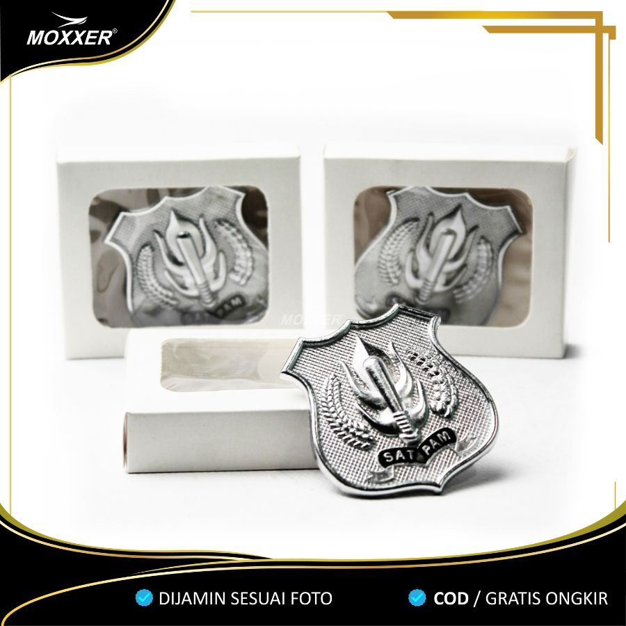 Perlengkapan Atribut Satpam Security Lencana PIN Kewenangan Satpam Security Silver Besar - KL01
