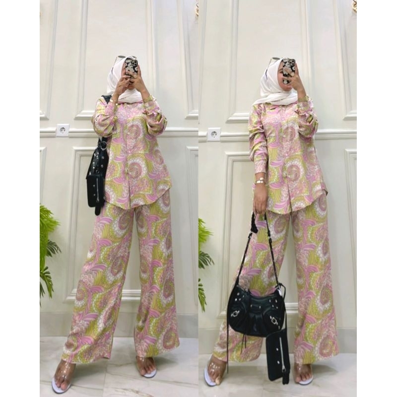 Oneset Pajamas Tangan Panjang Bahan Rayon Premium Grade A