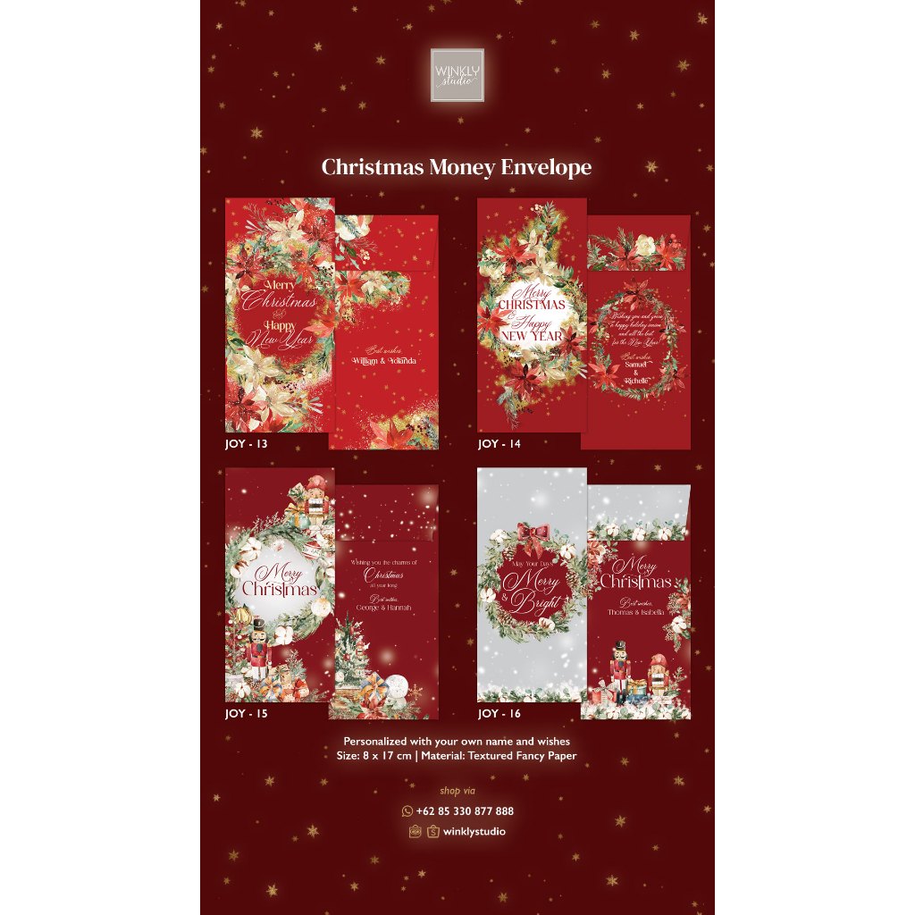 

Angpao NATAL Custom Nama / 2024 CHRISTMAS ENVELOPE / Angpau Hari Natal Amplop Uang XMAS