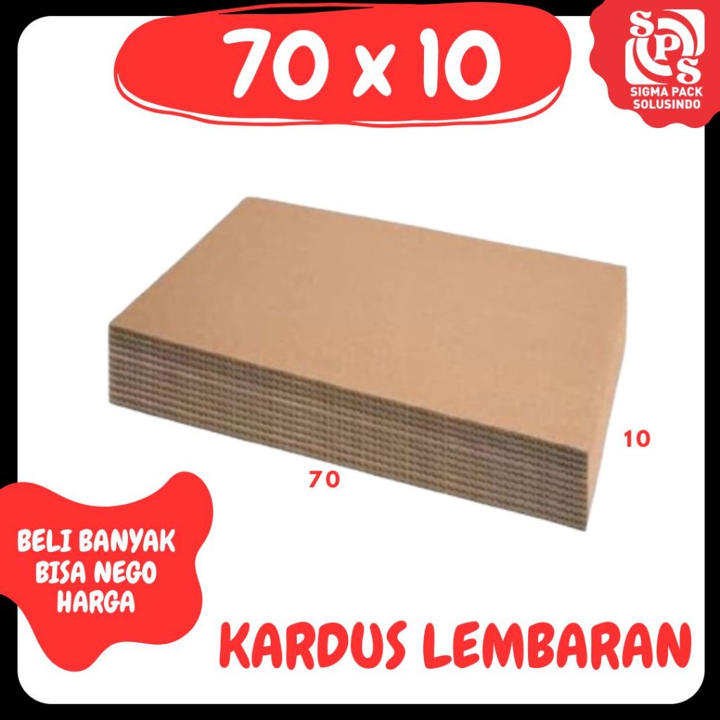 

Kardus Lembaran 70x10 / 60x10 / 50x10 /40x10 Sheet Polos Single Wall Packing Karton Coklat Warna Packing