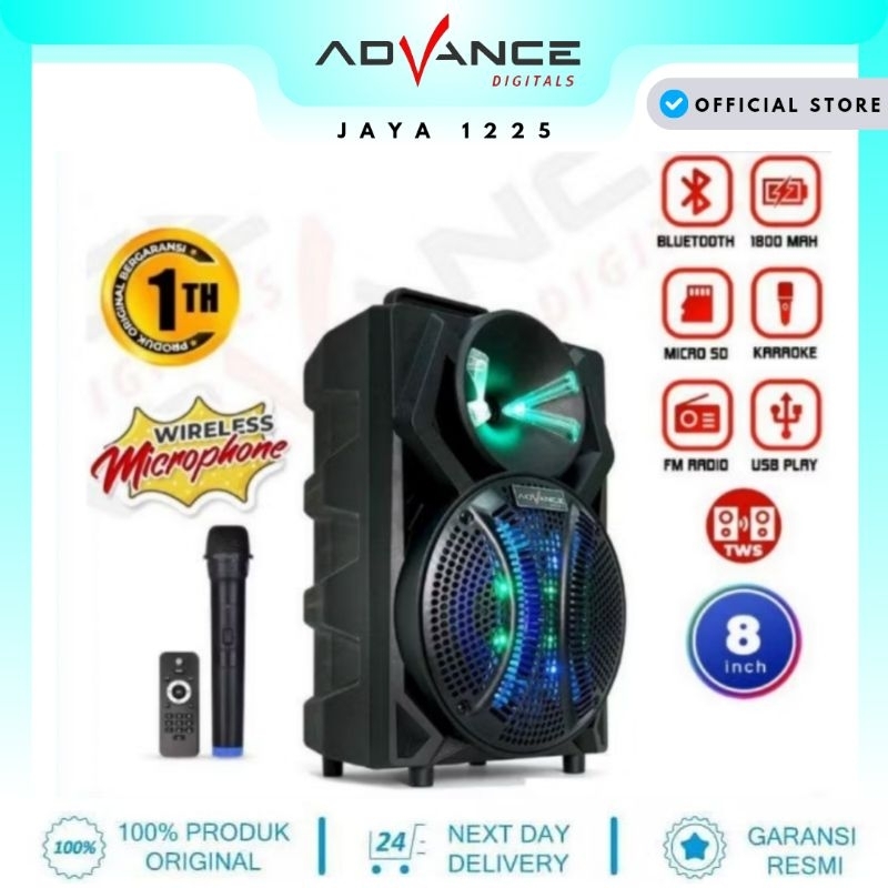 Speaker Aktif Portable Advance K883 8 inch Bluetooth Mic Wireless