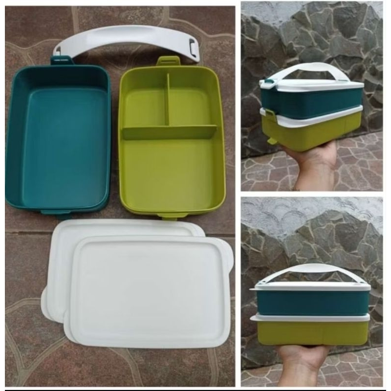 Tupperware small click to go BESTie 2 susun ( 1 polos + 1 bersekat )