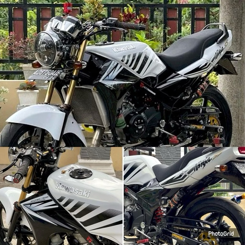 Striping Lis sticker standar ORI Kawasaki ninja ss zebra putih 2014 stiker ninja ss putih 2014 zebra