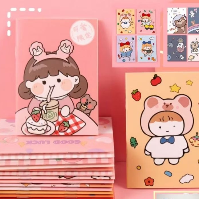 

Buku tulis catatan mini ukuran A7 motif gambar kartun / buku catatan / buku kecil / buku diary / mini notebook