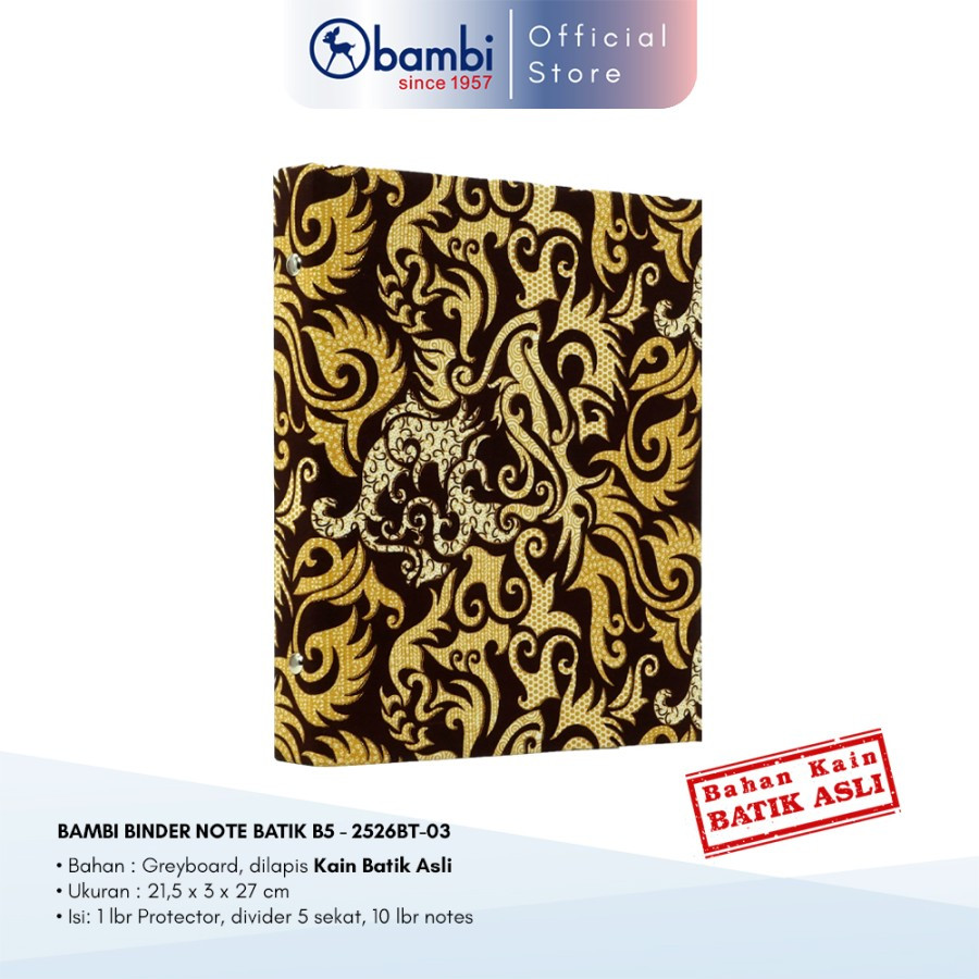 

Bambi Binder Note Kain Batik Asli Motif Dayak B5 – 2526BT