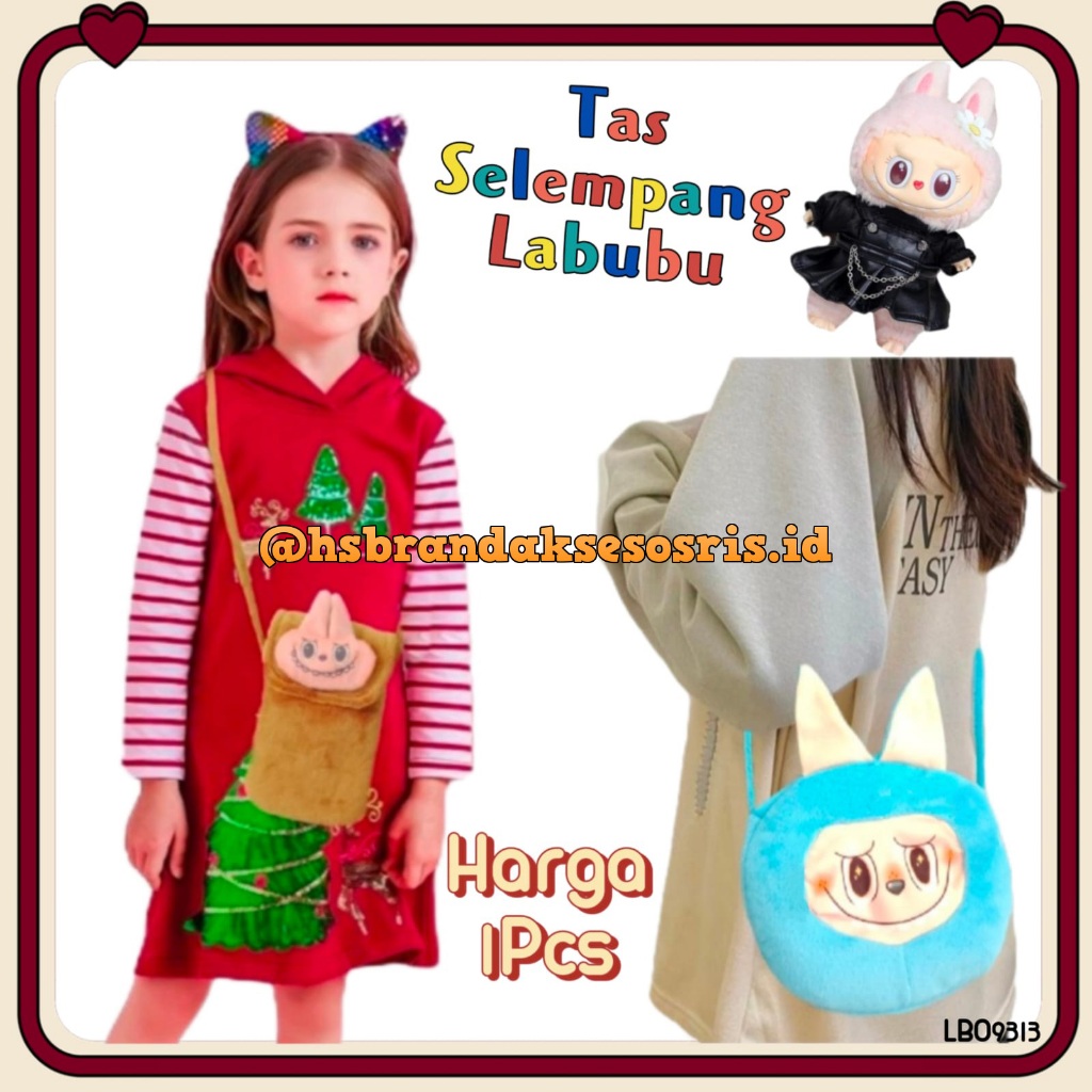 TAS SELEMPANG LABUBU VIRAL / TAS SELEMPANG ANAK KARAKTER LUCU / TAS SELEMPANG ANAK REMAJA / LABUBU S