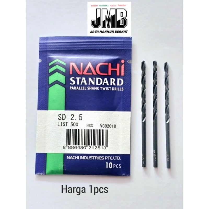 Nachi 2.5 MM Mata Bor Besi HSS - Nachi Mata Bor Besi HSS 2.5 MM